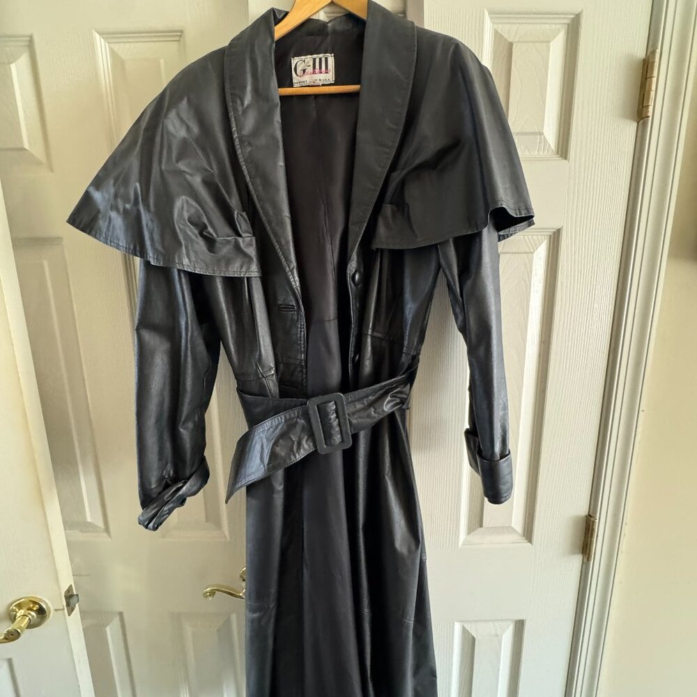 Full Length Leather Coat Size Medium